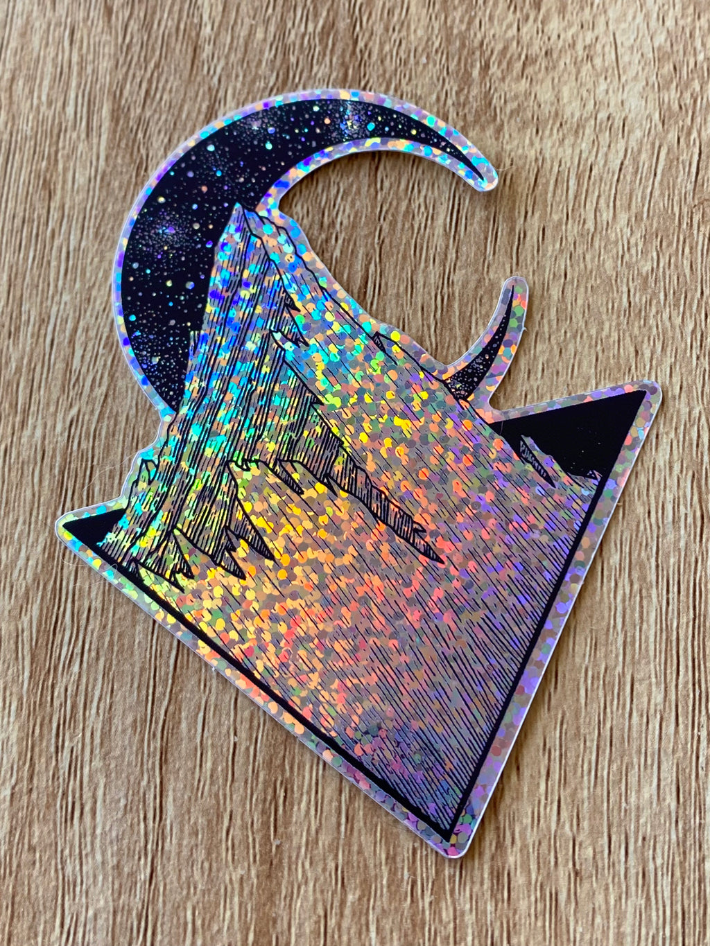 Glitter sticker "The Great Mountain" 7x9 cm