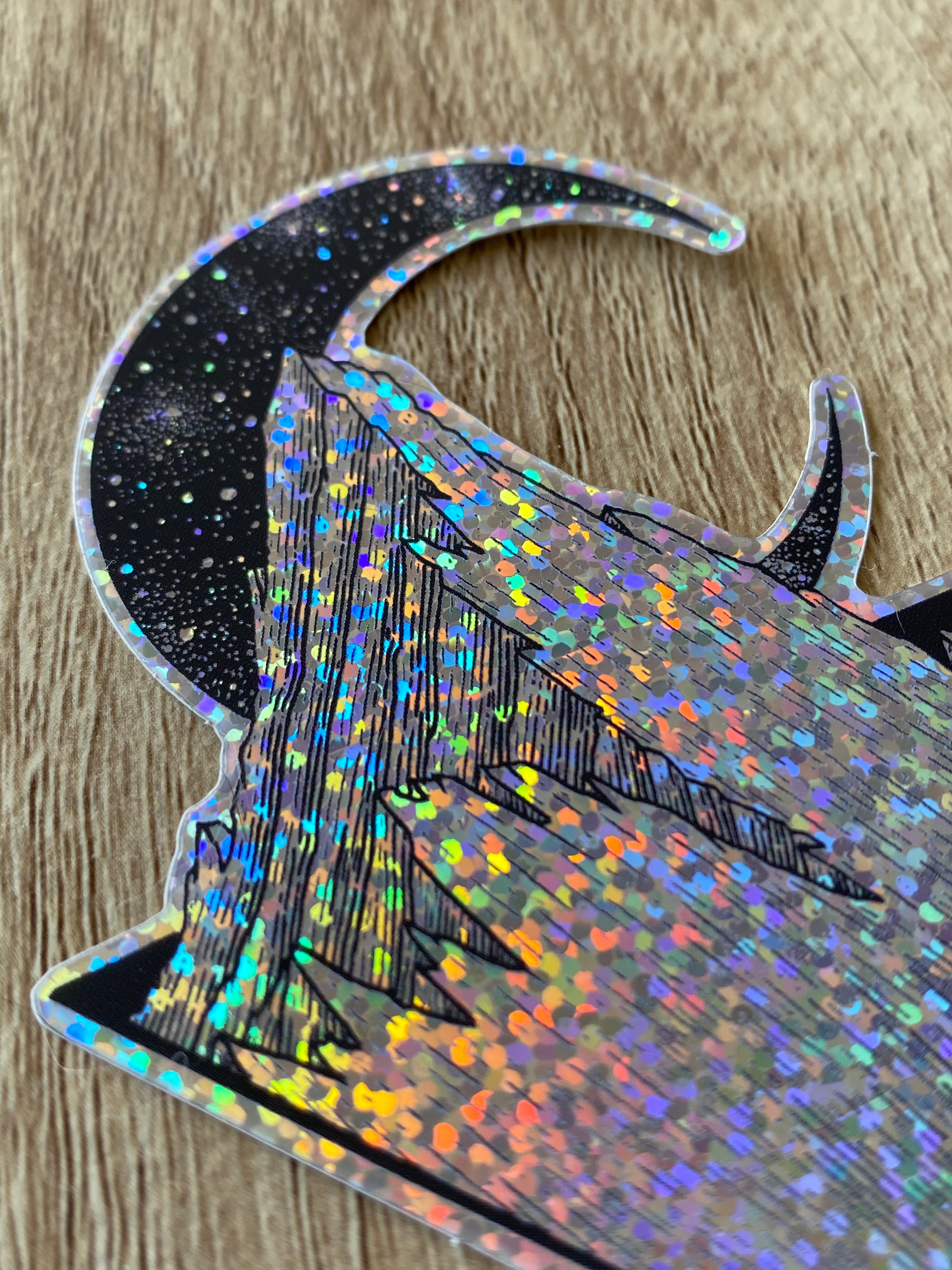 Glitter sticker "The Great Mountain" 7x9 cm