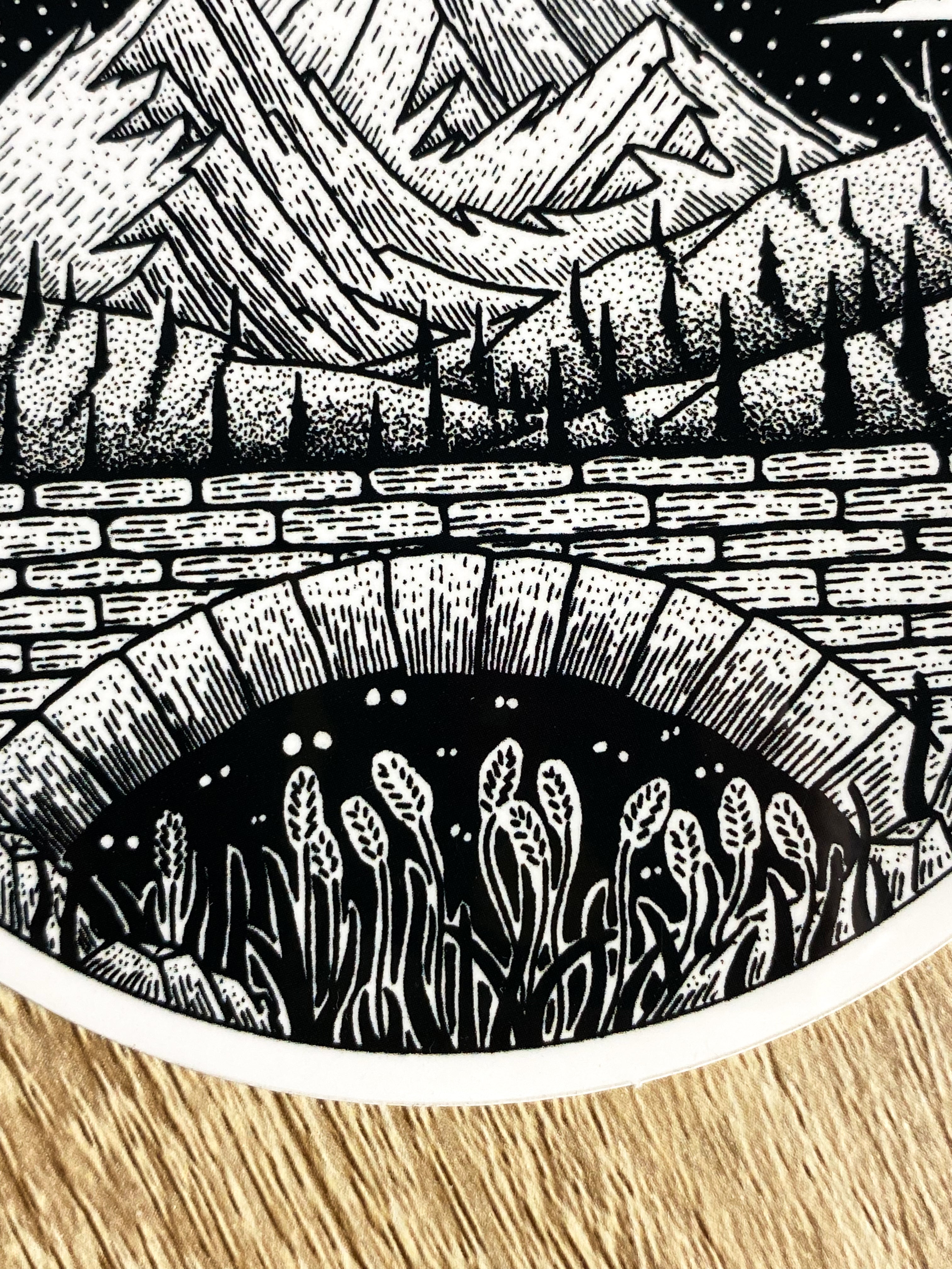 Vinyl sticker "Twilight bridge" 11.1x11 cm