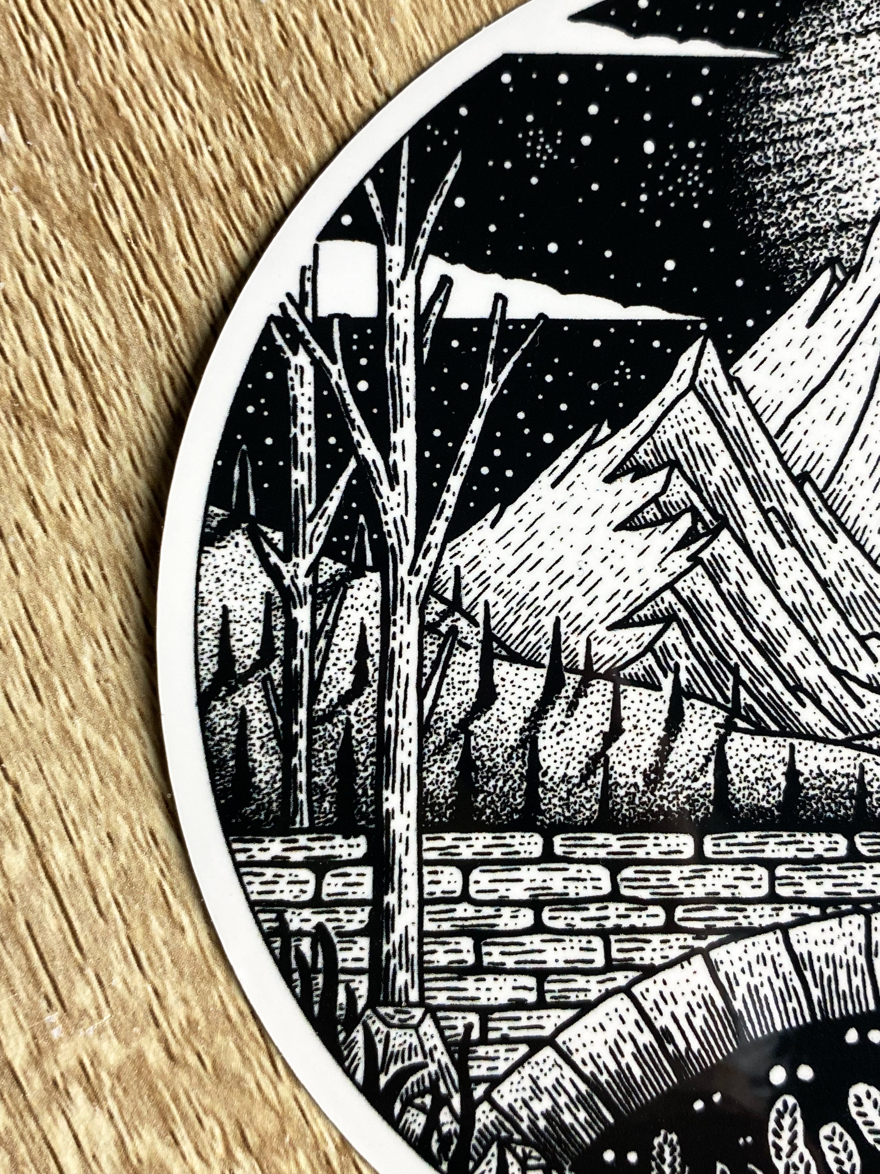 Vinyl sticker "Twilight bridge" 11.1x11 cm