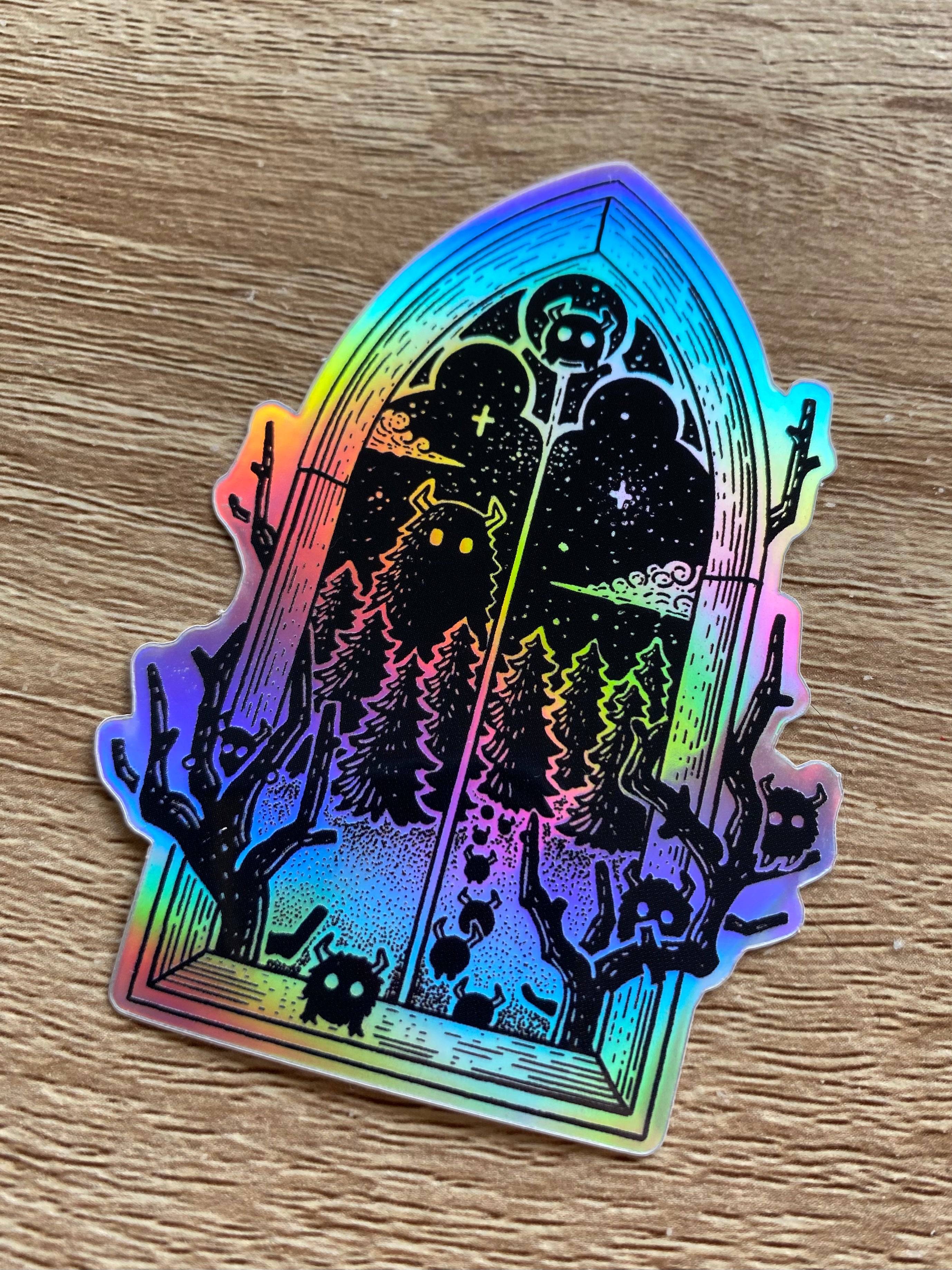 Holographic sticker "The Strange Watcher" 5.8x7.8 cm