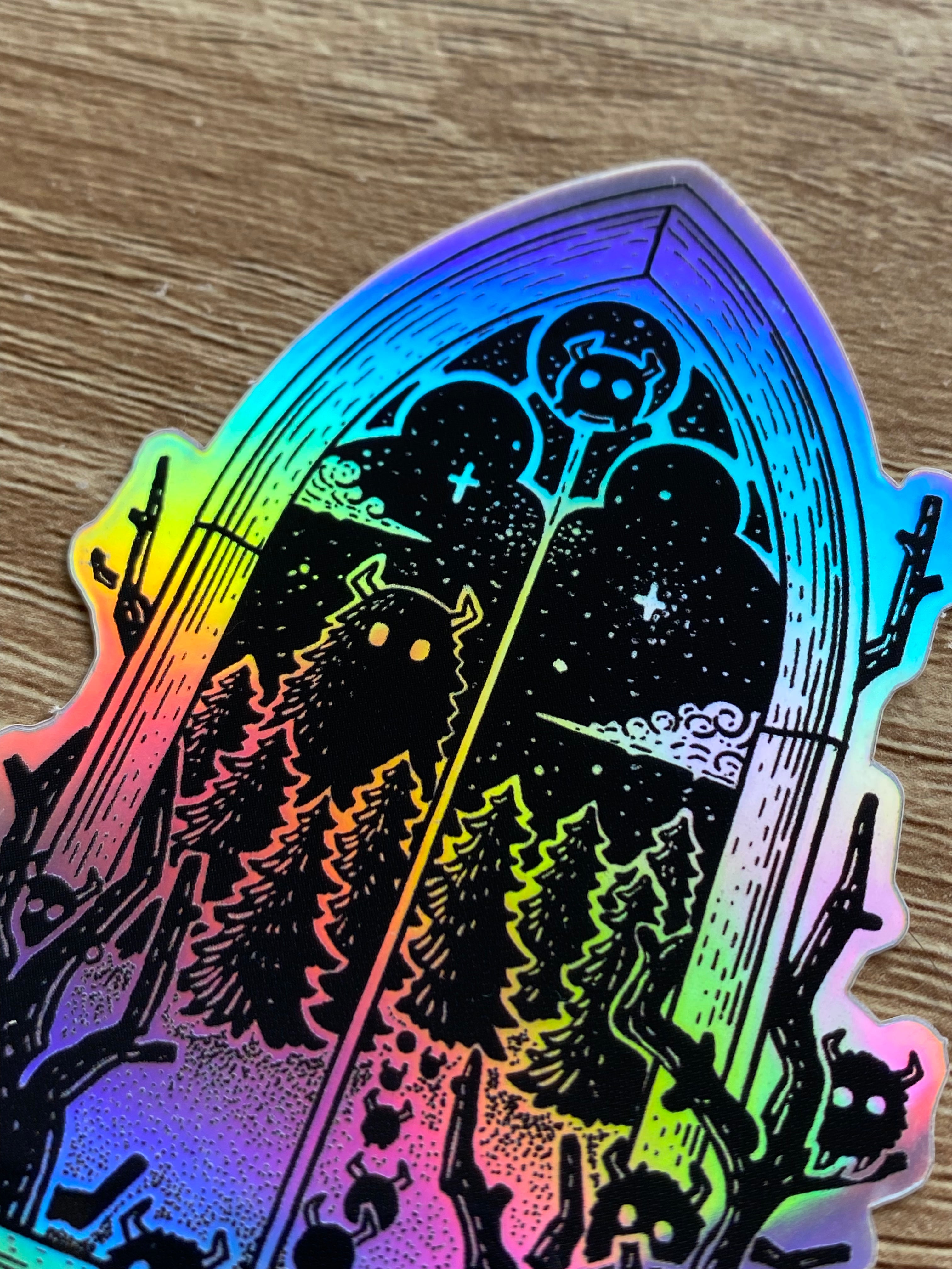 Holographic sticker "The Strange Watcher" 5.8x7.8 cm