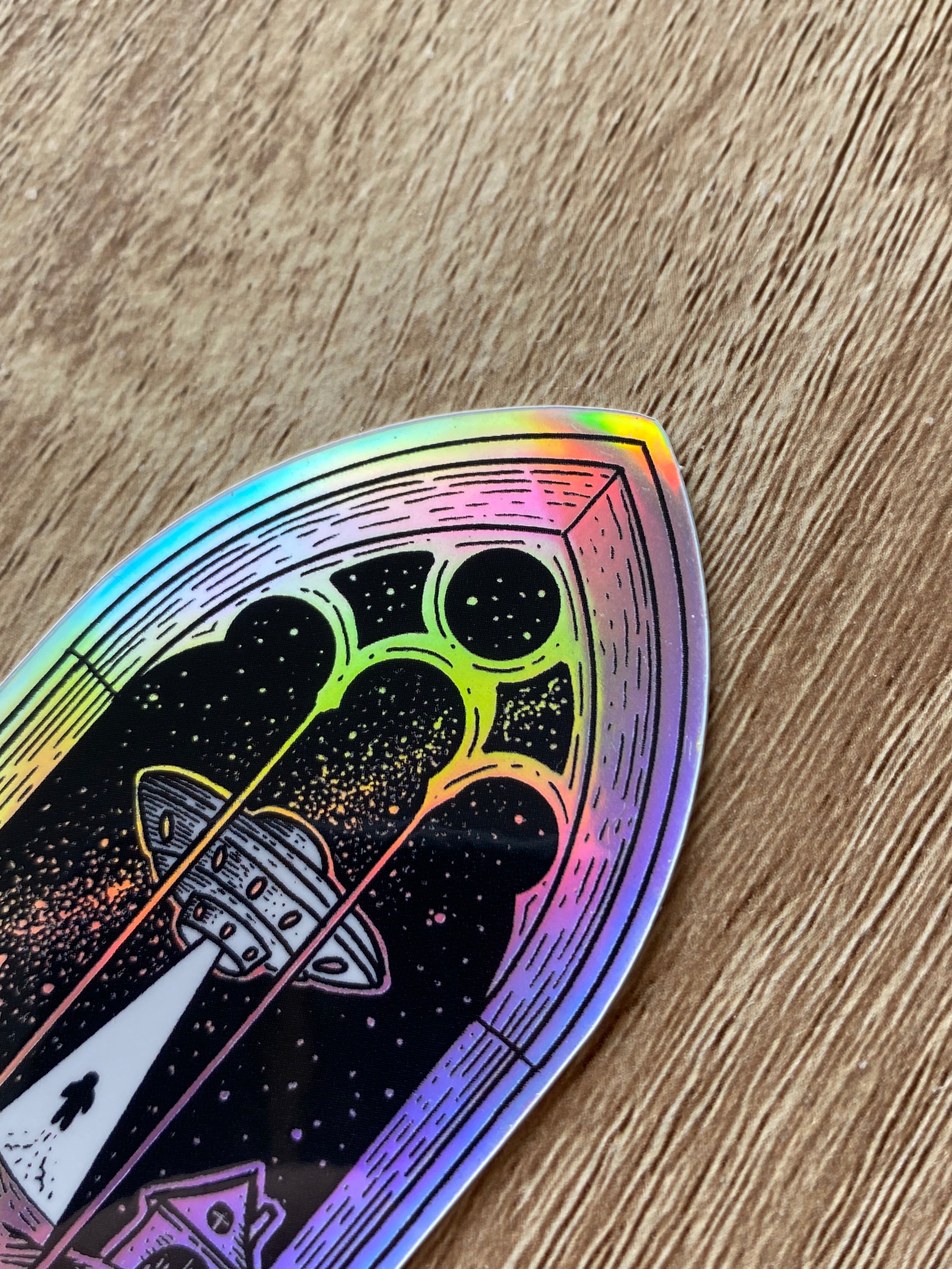 Holographic sticker "The Abduction" 4.3x8 cm