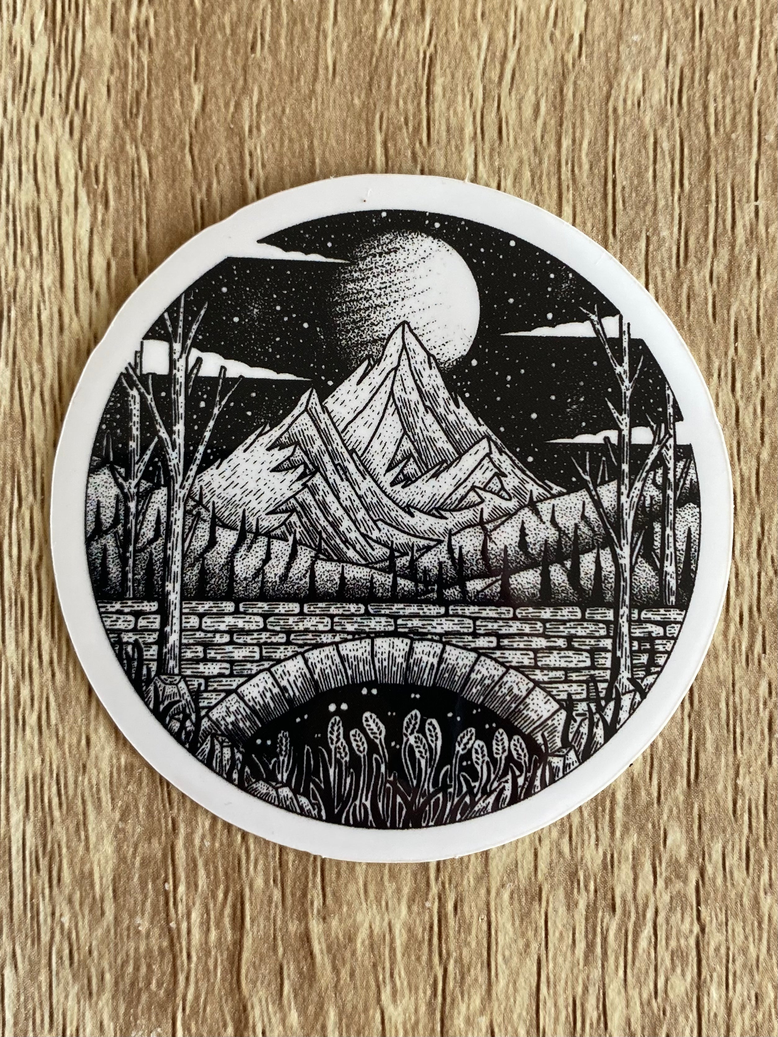 Vinyl sticker "Twilight bridge" 6x6 cm