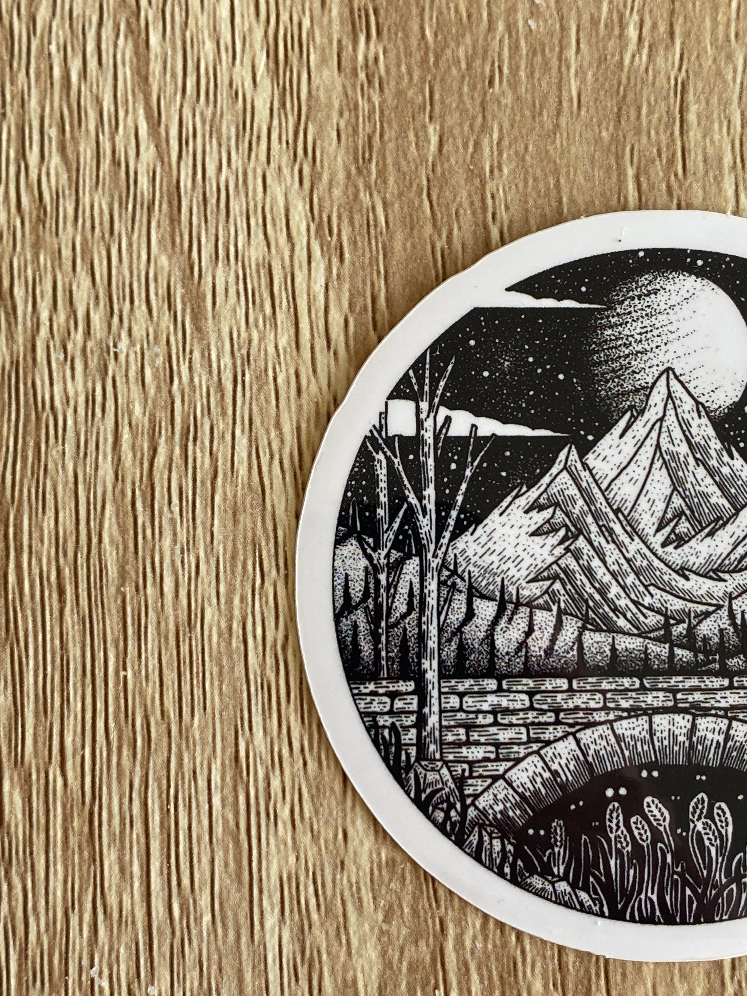 Vinyl sticker "Twilight bridge" 6x6 cm