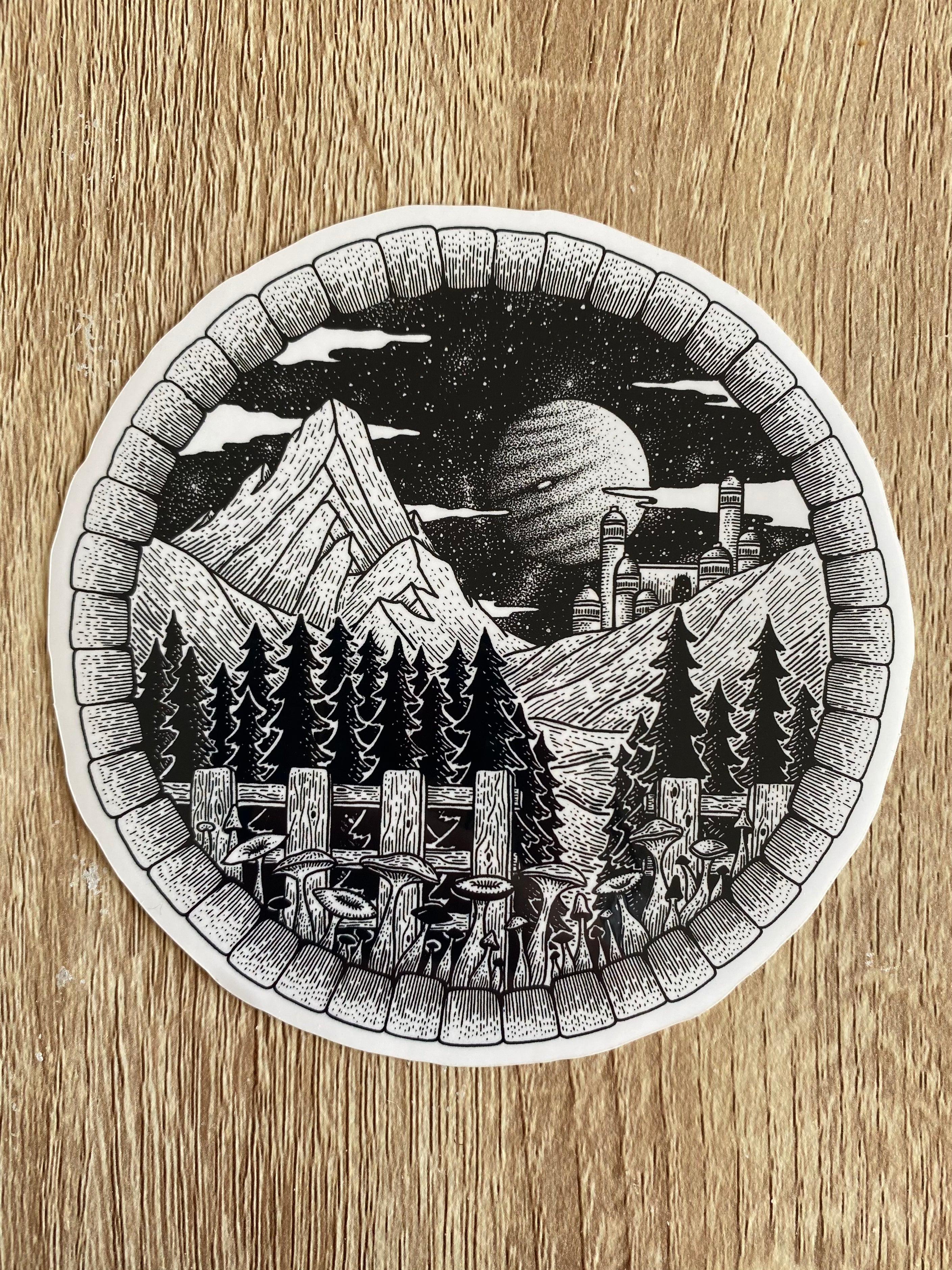Vinyl sticker "Celestial Kingdom" 11.1x11 cm