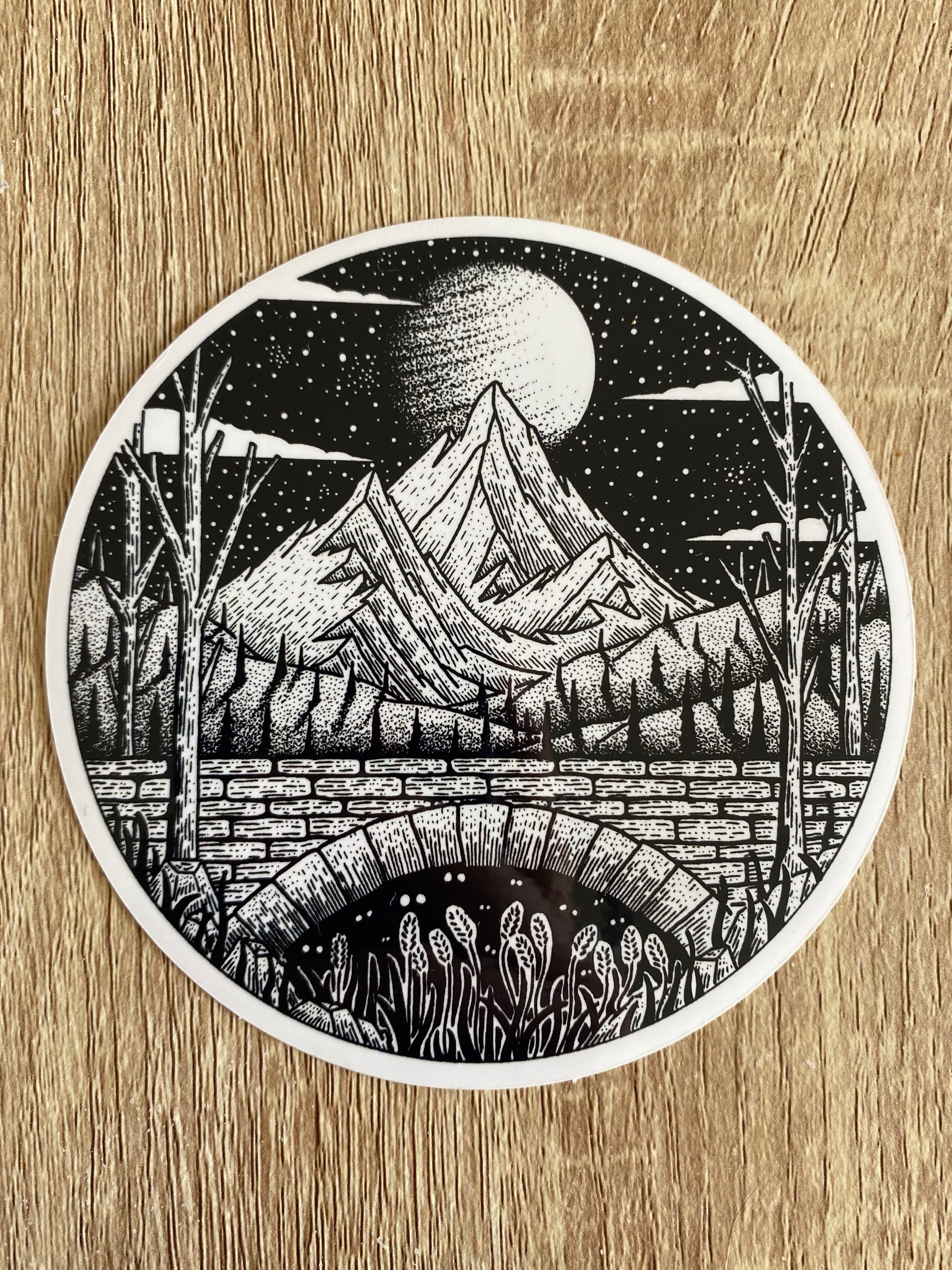 Vinyl sticker "Twilight bridge" 11.1x11 cm