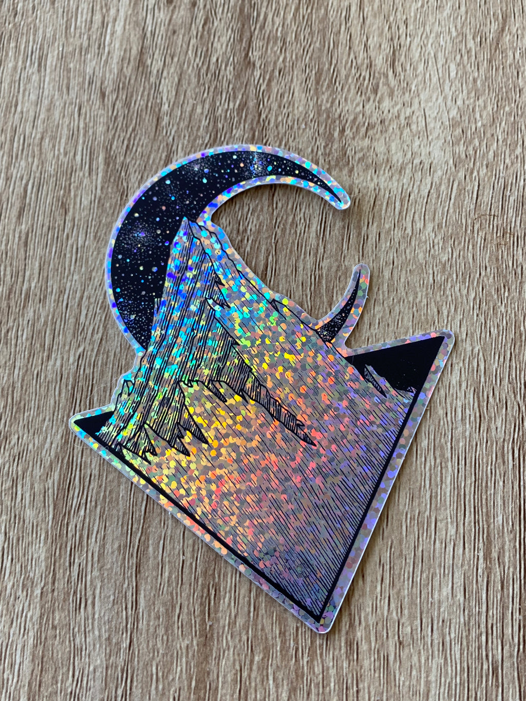 Glitter sticker "The Great Mountain" 7x9 cm