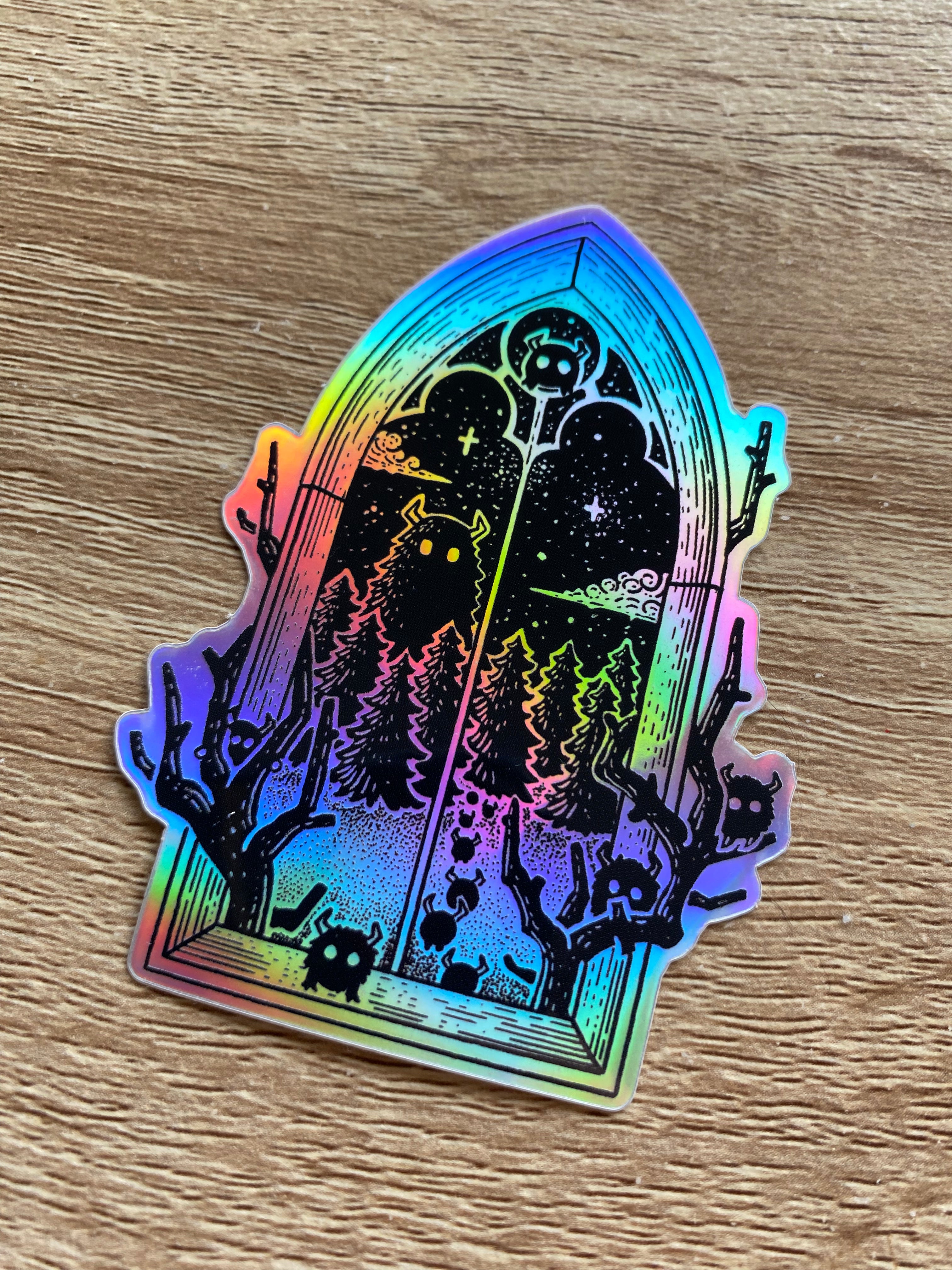 Holographic sticker "The Strange Watcher" 5.8x7.8 cm